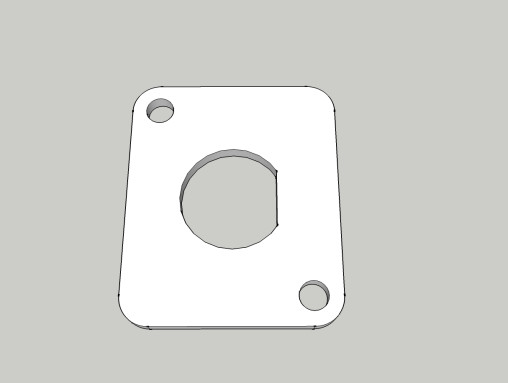 Montageplättli für BNC-Durchgangsbuchse, Alu, D-Typ